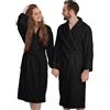 BANZAII TEXTILE INNOVATOR ONLINE Banzaii Accappatoio Uomo, Accappatoio Donna, Accappatoio in Spugna con Cappuccio 100% Cotone Super Assorbente e Morbido - Taglia S Nero