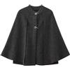 UJEDFHV Cappotto Donna Invernale Lana Caldo Cappotti a mantella in misto lana da donna in due colori classici, uno grigio scuro e bordeaux, ideali for il clima freddo