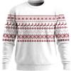 KBOPLEMQ Maglione invernale da uomo, a maglia, a maniche lunghe, girocollo, renna, fiocchi di neve, maglione natalizio a maglia, O bianco., L