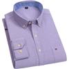 Adhdyuud Camicie casual da uomo in cotone Oxford Business Solid Regular Fit manica lunga plaid camicia a righe