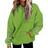 Générique Top da donna chic ed elegante, felpa da donna con strass con cappuccio con coulisse e coulisse comoda giacca primavera autunno felpa tinta unita con due tasche, verde, XXL