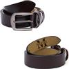 Grovjewfit Cintura Uomo Personalizzata in Pelle con Iniziali Incise Nome all'interno 110-130 cm Regalo per Marito Papà Amico (Style 1-Marrone)