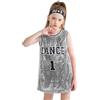 LOLANTA Vestito da Canotta Senza Maniche con Scollo a Barchetta Scintillante Hip Hop Dancewear