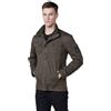 Koroshi Giacca in cotone con collo alto e chiusura frontale con zip e tasche anteriori con patta e una interna con zip color oliva da uomo, colore oliva