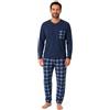 Leedya Pigiama Uomo Lungo in Cotone Jersey 100% Pettinato - Stile e Comfort in Ogni Dettaglio - Pigiama Leggero per Le Notti Estive - Polsini No Stress