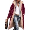 Suncadmious Abbigliamento Moda Invernale da Donna Giacche Lunghe in Pile di Shearling Oversize (Rosso,S)