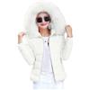 Generico Piumino Donna 100 Grammi Corto con Cappuccio e Zip Giubbotto Invernale Imbottito Vento Leggero Giacca Primaverile Trapuntata Elegante Puffer Jacket Curvy Termica Casual per Neve Trekking Sportiva,,
