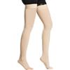 BellaAchtung Calze a compressione mediche da uomo e da donna, 20 - 30 mmHg, supporto graduato, calze a compressione edema, senza piede, con cinturino in silicone, beige., M