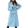 KBOPLEMQ Cappotto lungo da donna in lana Trench elegante doppio petto giacca autunno inverno cappotto confortevole giacca a vento da donna slim fit caldo cappotto invernale giacca mezza stagione con