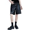 Generic Pantaloncini in Pelle da Uomo Elasticizzati con Coulisse in Vita, Pantaloncini Similpelle, Pantaloni alla Moda, Larghi e con Tasche Profonde e