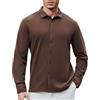 Casey Kevin Camicie da Uomo Invernale Casual Camicie Manica Lunga Elegante Bottoni Regular Fit S-2XL
