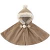 Generisch - Mantello per Bambina in Peluche con Cappuccio - Poncho Soffice con Rivestimento in Pelliccia Sintetica | Mantello Festivo per Inverno e Battesimo, 90 cm