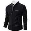Shuanghao Uomo Giacca Cardigan Magliaone di Felpato Cardigan Casual Maglioni Zip Abbigliamento Primaverile Autunno Invernale Calda Morbida Elegante Outwear Tops per Uomo Nero M(Collare Baseball)