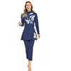 BlueSnow Costumi da Bagno Musulmani per Donna Costumi da Bagno modesti a Maniche Lunghe Costume da Bagno Arabo Islamico Burkini (L, Y1)