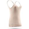 SilRiver Canotta in Seta e Pizzo con Scollo a V per Donna - Spalline Regolabili, Comfort di Lusso per l'Abbinamento (Beige, XL)