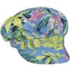 Seeberger Berretto Newsboy Colour Flowers Donna - Cotton cap Berretti con Visiera Cappello Baker Boy Visiera, Fodera Estate Primavera/Estate - Taglia Unica Blu