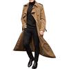 BAIXIAOCHI Trench Coat Doppiopetto Da Uomo Di Media Lunghezza Trench Coat Lungo Da Uomo Casual