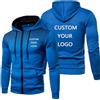 Custom Personalizzato Logo Uomo Felpe con Cappuccio Personalizzate Primavera Autunno Manica Lunga Felpa Taglio Slim Casual Sport Zip All'aperto Top Cappotto Nero Bianco