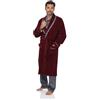 R Revise Revise - Accappatoio da uomo - Vestaglia - Elegante - Caldo - RE-400, rosso bordeaux, M