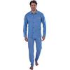 Leo Corsetteria Pigiama Uomo Aperto Modello Camicia con Colletto Manica Lunga Tasche 58 Avio Avio