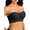 Vertvie Reggiseno a fascia senza ferretto, antiscivolo, senza spalline, senza cuciture, comodo bralette (nero, S, jersey tinta unita)