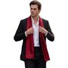 LA FERANI Sciarpa da Uomo 100% Seta Chiffon 180 x 80 cm Tinta Unita per Abito Blu Scuro, Panno di Seta Stola Business Style Regalo per Lui, Bianco