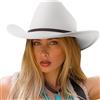 DRESHOW Cappello a Tesa Larga Fedora per Donna Cappello Floscio Panama retrò con Fibbia per Cintura