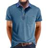 Volemo Polo Uomo Manica Corta T Shirt Cotone Tee Golf Tops Estivo Blu L