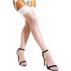 sofsy Calze Velate per Reggicalze 15 Denari Donna Curvy - Bianco Perla, Made in Italy, OEKO-TEX - Setificate Comfort Senza Costrizioni | Taglia XL Forti