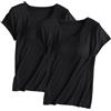KonJim Confezione da 2 magliette da donna con reggiseno integrato, casual, a maniche corte, girocollo, tinta unita, imbottite, comode, elasticizzate, per yoga, palestra, pigiama da donna, A-L., 4XL