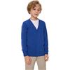SMILING PINKER Cardigan da Bambino in Cotone con Scollo V Abbottonatura(Blu Reale,9-10 Anni)