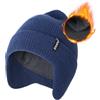 Zylioo Oversize 3XL/2XL/XL/L Beanie Cappelli con paraorecchie, S/M foderato in pile Skull Cap,Plus Size Inverno caldo cappelli lavorati a maglia, Navy, X-Large-3X-Large