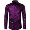 PARKLEES Camicia da uomo di lusso Paisley con motivo dorato lucido, slim fit, per il tempo libero, S