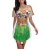 Seizesoul Costume da donna hawaiano divertente copricostume a maniche corte Beach Luau Party Baggy Body stampato T Shirt Dress, Motivo floreale tropicale., Large