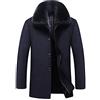 YOUTHUP Cappotto Corto in Lana da Uomo con Colletto in Pile Rimovibile Cappotto Corto Invernale in Lana