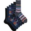 Ciocca Calze Uomo Corte Fantasia Cotone Caldo - Calzini Colorati Morbidi Confortevoli Righe Pois - 3/6 Paia Taglia 40-45 [BXCW6C_RIG_11_1]