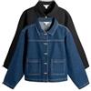 THE SET Donne Confezione da 2 Giacche-Camicia in Denim Black/Dark Blue Small