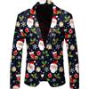 Duohropke Giacche natalizie da uomo Brutti maglioni natalizi Blazer taglio regolare stampa 3D giacca natalizia con motivo, Nero , L