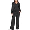 Generico Pigiami Donna Lungo Invernale Pigiami Leggero Curvy Pigiama Due Pezzi Invernali Manica Lunga Tops e Pantaloni Lunghi Con Tasca Set Pigiama Autunnale Elegante Pajamas Comodo Casual Per La Casa