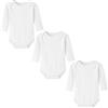 BINIDUCKLING - Confezione da 3 Body a maniche lunghe per bambino (12-18 mesi, Bianco)