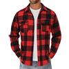 COOFANDY Camicia di flanella da uomo, a maniche lunghe, a quadretti, per il tempo libero, con tasca sul petto, camicia a quadri, vestibilità regolare, camicia da motociclista