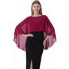 GIBZ Scialle Coprispalle Donna Elegante Chiffon Stola | Mantellina Estivo, Sciarpe Poncho per Sposa Matrimonio Cerimonia Festa