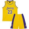 ISOVNUS Magliette Canotta e Pantaloncini da Basket Bambino 2 Pezzi - Completo Pallacanestro Ragazzo Senza Maniche per Bambini (9-10 Anni, Giallo)