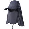 GADIEMKENSD Cappello da Pesca Estivo Escursionismo Giungla Montagna Cappellino da Baseball a Rapida Asciugatura Copertura Viso e Collo con Aletta Impermeabile Cappellini Traspiranti Grigio Scuro