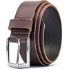 Ashford Ridge Cintura in pelle pieno fiore da 34 mm con fibbia classica - Marrone 5XL