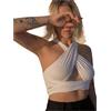 EKalgretrA Top Corto Incrociato con Scollo all'Americana, Senza Maniche, Schienale, Avvolgente, Fascia, Estivo, Sexy, Abbigliamento da Donna Canotta Sexy a Taglio Incrociato(White,S)