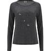 FREDDY T-Shirt Regular Nero mélange con Manica Lunga Raglan