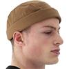 UNDERCONTROL Brimless Trawler Leon Habour Camp cap Unisex Sailor Skull Outdoor Hat Fisherman No Visor Worker Beanie 4 Color (Brown)