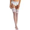 CALZITALY Pack reggicalze Pizzo e Calze per Reggicalze Velate con Banda Floreale, Calze per Reggicalze Sposa | S, M-L, XL, XXL, 3XL, 4XL | Made In Italy (Pack Triangoli, Bianco, 3/4)