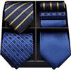 HISDERN Lotto 3 PCS Cravatta da uomo Polka Dot Check Stripe tinta unita Festa di nozze Fazzoletto Cravatta e fazzoletto - Set multipli